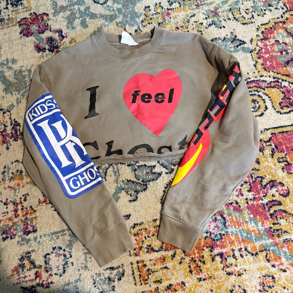 Kids See Ghosts Kanye Kid Cudi Sweatshirt Size XL Cropped